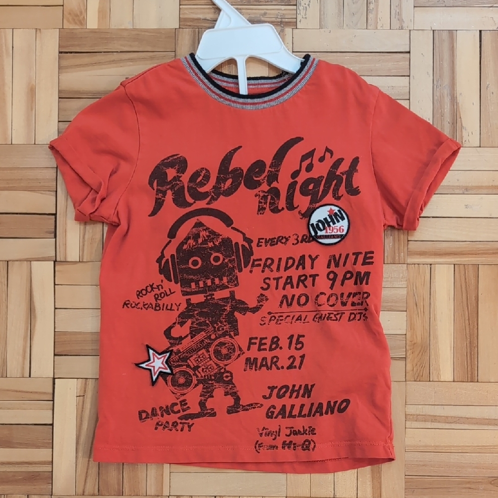 John Galliano Kids Rebel Night Tee Size 4 Kids